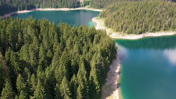 Aerial View of Black Lake in Montenegro