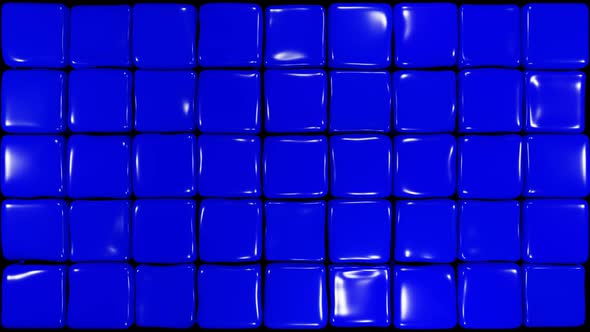 Blue soft cubes randomly moving pattern. Jelly cubes warping. Abstract Boxes 3d render. Abstract
