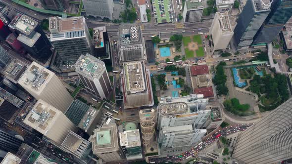 Top view of Hong Kong city