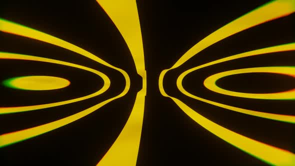 Animated yellow stripes on a dark background. Loop abstract animation.