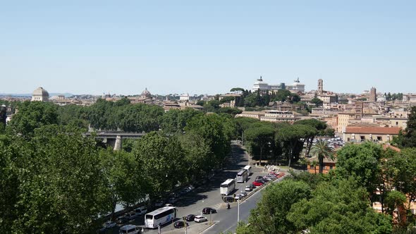 Look out over Rome from viale nino manfredi street in Italy