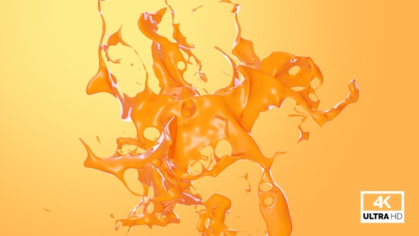 Abstract Orange Juice Splash V3