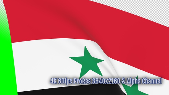 Syria waving flag transition with alpha channel alt