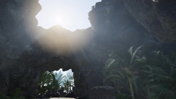 Sun Light Inside Mysterious Cave alt