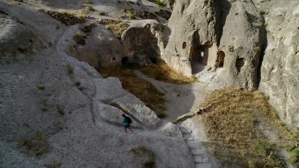 Tourist Woman In Fairy Chimneys