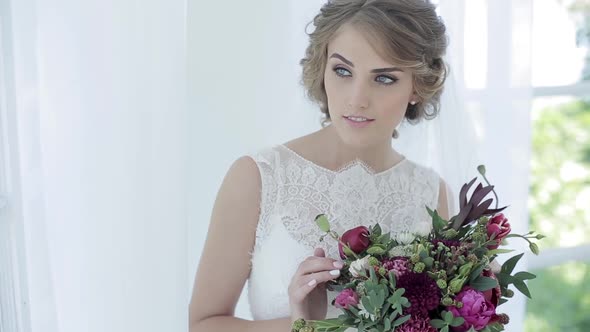 Beauty Bride in Bridal Gown