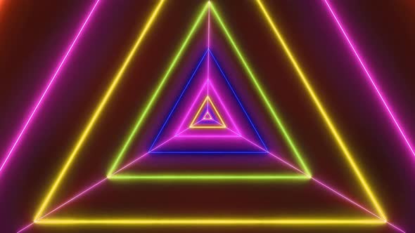 New Colorful Triangle Tunnel Background Animation
