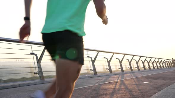 Athlete Male Sportsman Running or Jogging Outdoor Marathon