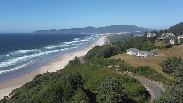 Ascending and revealing the stunning landscape of the Oregon Coast.