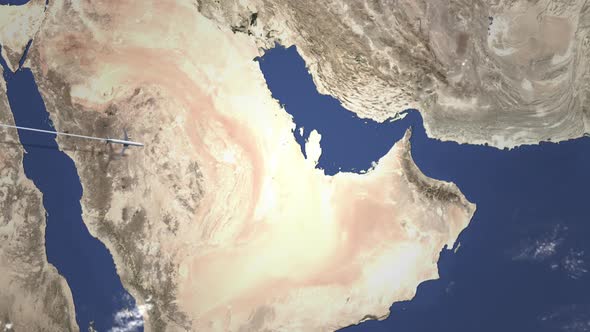 Airliner Flying To Abu Dhabi United Arab Emirates alt