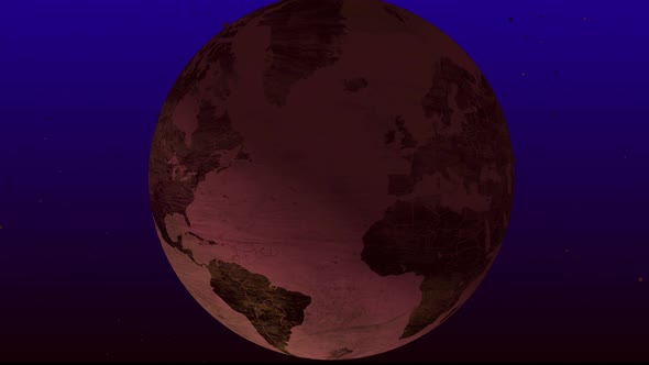 Blue Color Spinning Earth Space planet  Animation Background
