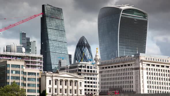 Timelapse london city skyline skyscrapers architecture england urban