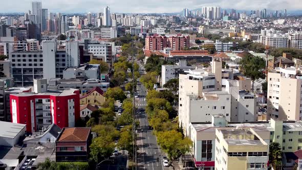 Downtown Curitiba Brazil. South region of Country. Aerial landscape of landmark city
