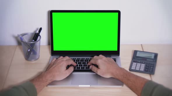 Green Screen Monitor of Computer