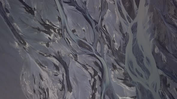 Aerial View of Glacier River in Iceland