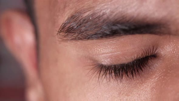 Detail Shot of Young Man Eye