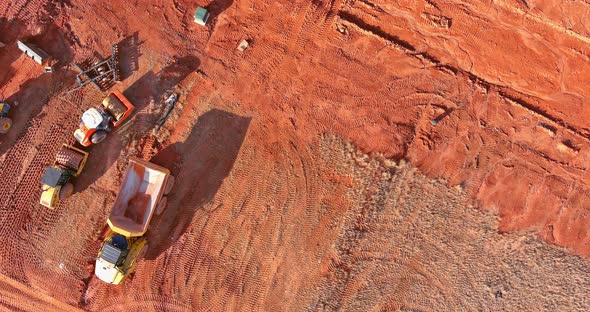 The landscape of construction aerial view on the preparation in the work for new construction