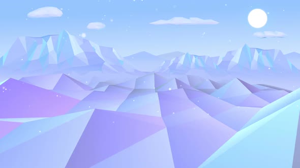 Lowpoly Snow Moutaine Hd