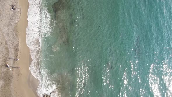 Sea Near the Coast  Closeup Aerial View of the Coastal Seascape