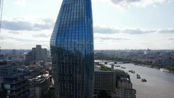 Crane Up Shot of One Blackfriars Modern Apartment Building