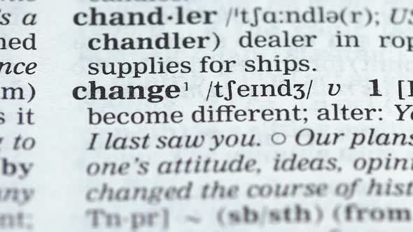 Change Word Definition in English Dictionary, Becoming Different, New Life