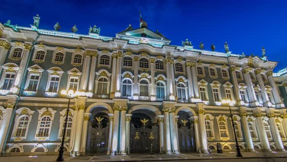 Winter Palace in Saint Petersburg Timelapse Hyperlapse