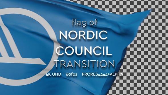 Flag of Nordic Council transition | UHD | 60fps alt