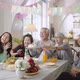 Group of Asian senior people celebrating birthday at retirement home with friends - VideoHive Item for Sale