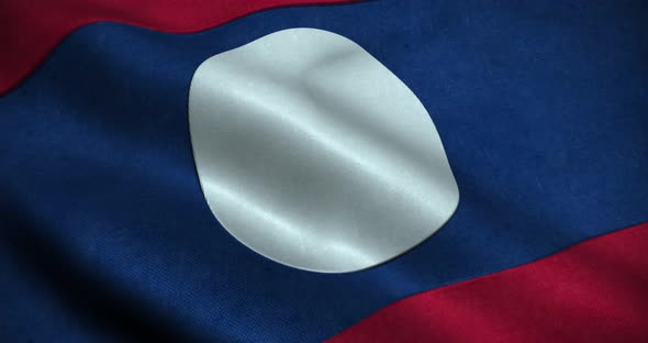 Laos waving Flag