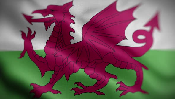 Wales Flag Textured Waving Front Background HD