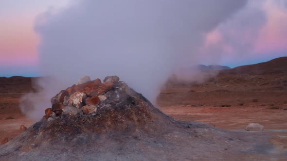 Iceland Volcanic Field Fumarole Hot Steam