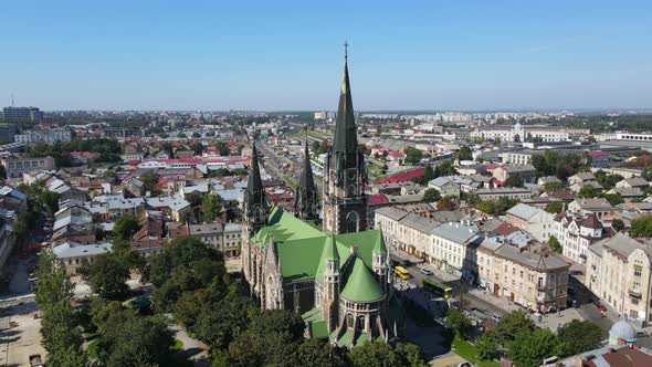 Aerial Shot The City of Lviv