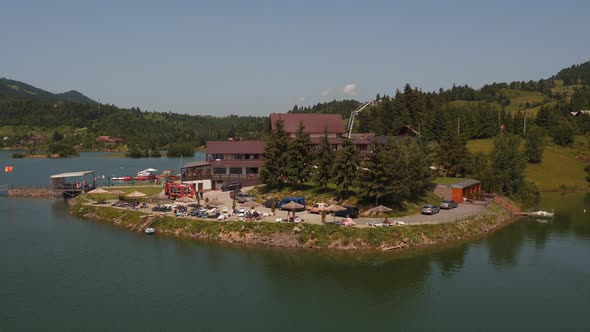 Aerial view of Fishermans Resort island