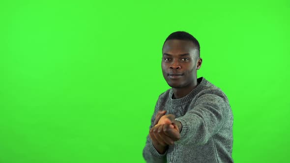 A Young Black Man Does Box - Green Screen Studio