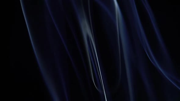 Blue Smoke Abstract Slow Motion on Black Background