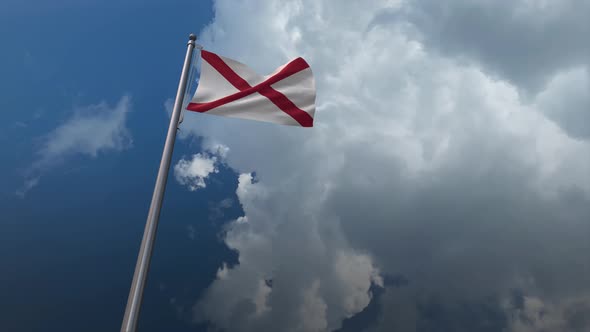 Alabama State Flag Waving 4K