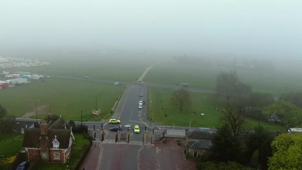 Foggy view of the road in London_Speedramp effect