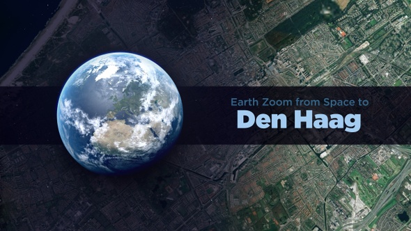 Den Haag (Netherlands) Earth Zoom to the City from Space