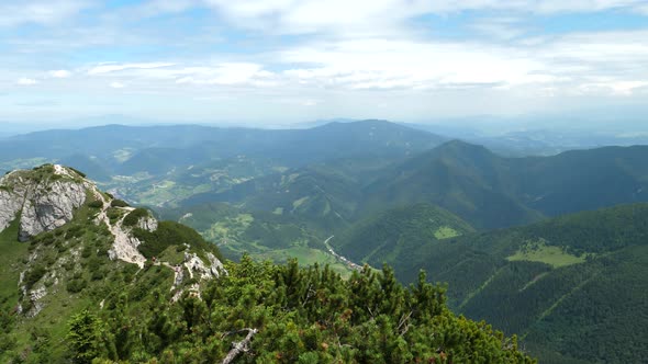 View of the top of Velky Rozsutec in the Mala Fatra National Park in Slovakia