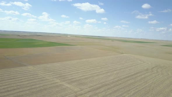 Aerial view of farmlands on Eastern Plains in the Spring.