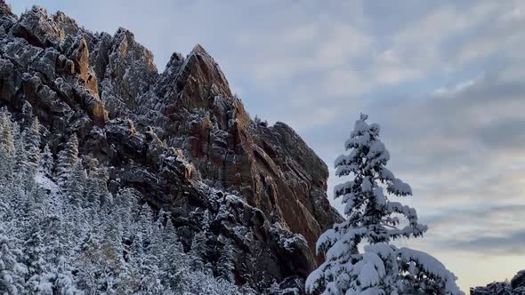 Fresh snow covers the landscape near Boulder Colorado