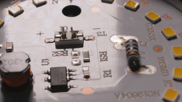 Rotating the Panel with Radio Parts Closeup