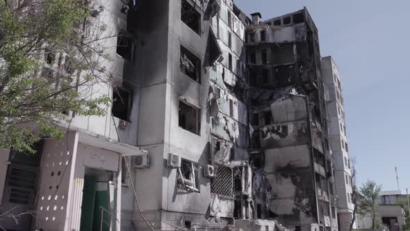 Residential Building Destroyed By the War in Ukraine Borodyanka Bucha District