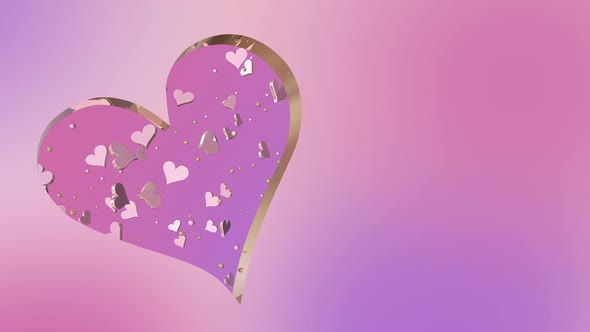 Animated 3D hearts background loop