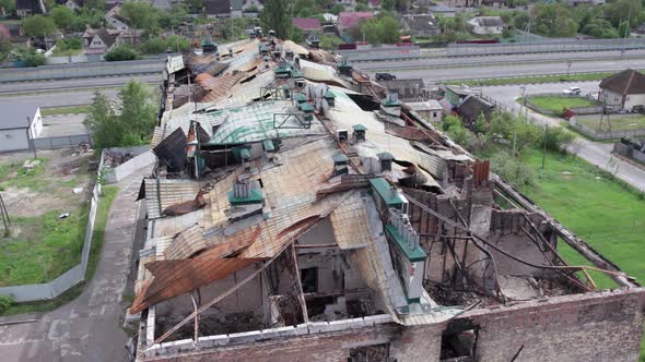 War in Ukraine  Destroyed Building in Stoyanka Bucha District