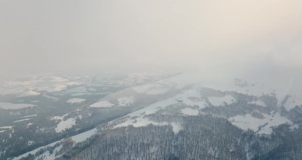 Aerial Shot of Majestic Sunrise in the Mountains