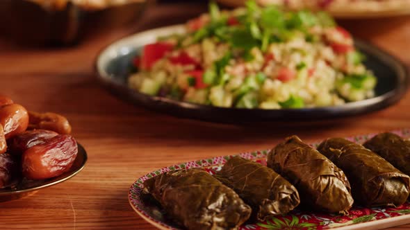 Tabbouleh Vegetable Salad Closeup Middle Eastern National Traditional Food