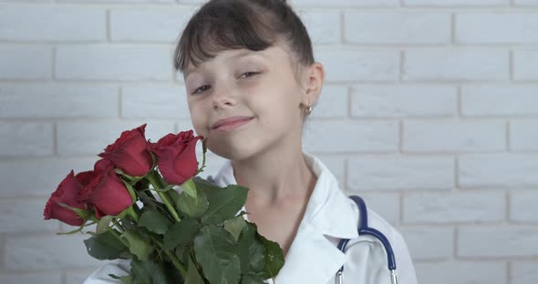 Little Doctor with Bouquet