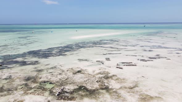 Zanzibar Tanzania  Low Tide in the Ocean Near the Shore