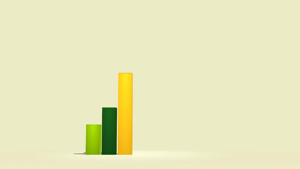 Colorful financial bar graph. The symbol of increasing profit or bankruptcy.